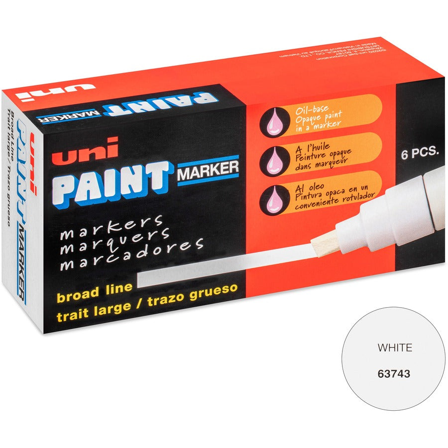 uniball™, uni-Paint PX-30 Oil-Based Paint Marker - White Ink - Oil Based - 6 / Box