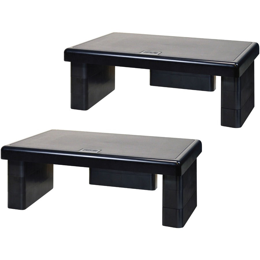 Data Accessories Company Stax MP-107 Monitor Riser Stand - 66 lb Load Capacity - 4.75" Height x 13" Width x 10.50" Depth - Recycled Plastic - Black