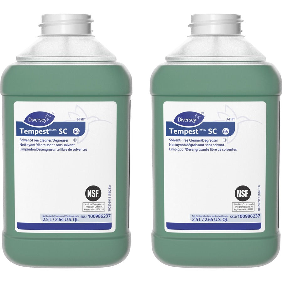 Diversey Tempest SC Solvent-free Degreaser - For Multipurpose - Concentrate - Liquid - 84.5 fl oz (2.6 quart) - Surfactant Scent - Recommended For: Soil Remover, Oil Remover, Grease Remover, Fluid Remover, Dirt Remover - Solvent-free, Low Foaming, VOC...