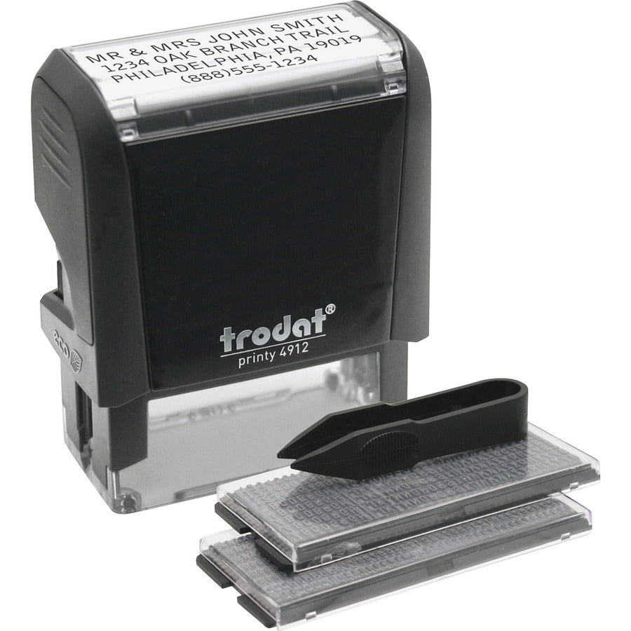 Trodat Do-it-Yourself Stamp - Date Stamp - 4 Characters/Line - 0.75" Impression Width x 1.88" Impression Length - 10000 Impression(s) - Black - 1 Each