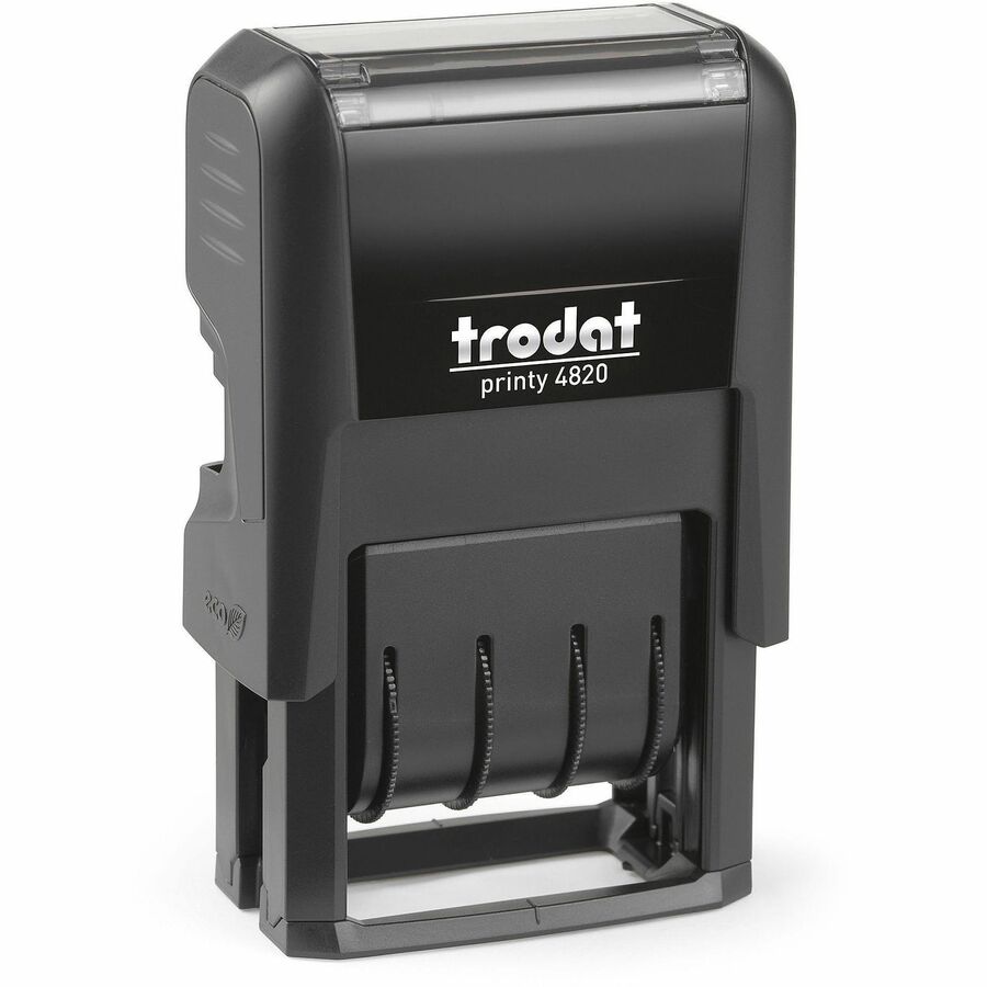 Trodat Date Only Stamp - Date Stamp - 0.38" Impression Width x 1.62" Impression Length - 10000 Impression(s) - Black - 1 Each