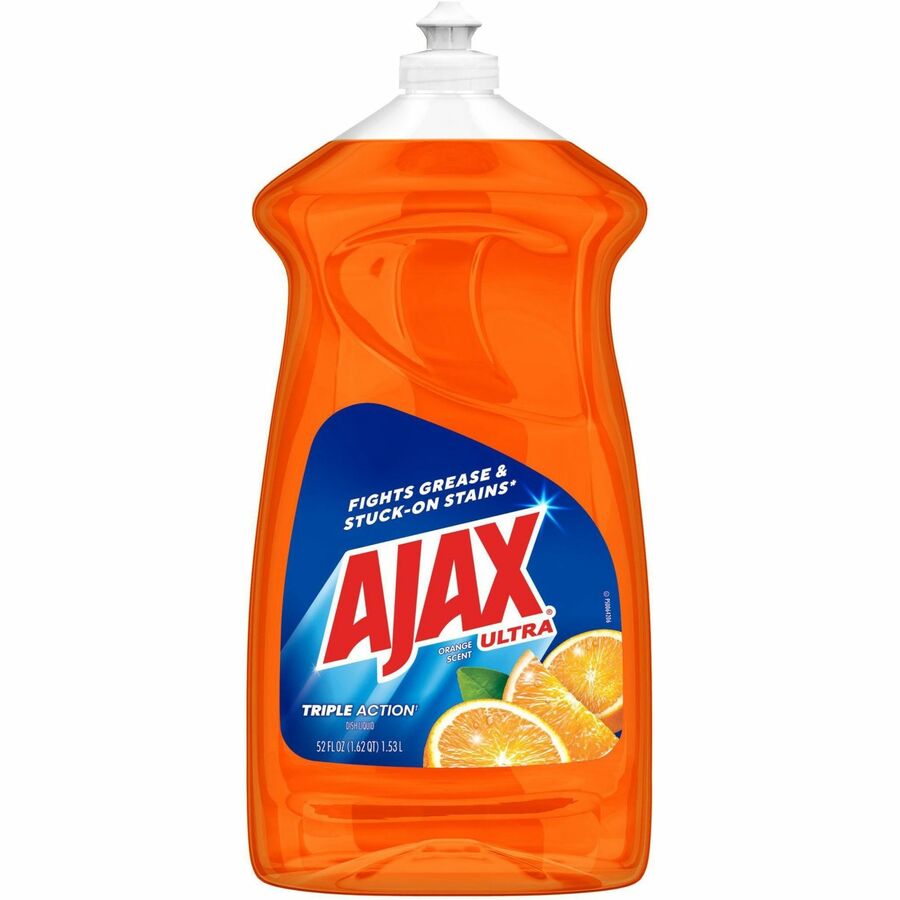 AJAX Triple Action Dish Soap - 52 fl oz (1.6 quart) - Orange Scent - Pleasant Scent, Phosphate-free, Kosher-free - Orange - 1 Each