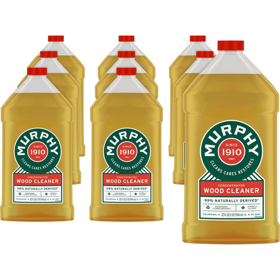 Murphy®, Oil Soap Wood Cleaner - Ready-To-Use - 32 fl oz (1 quart) - Phosphate-free, Ammonia-free, Bleach-free - Gold Bottle - 9 / Carton