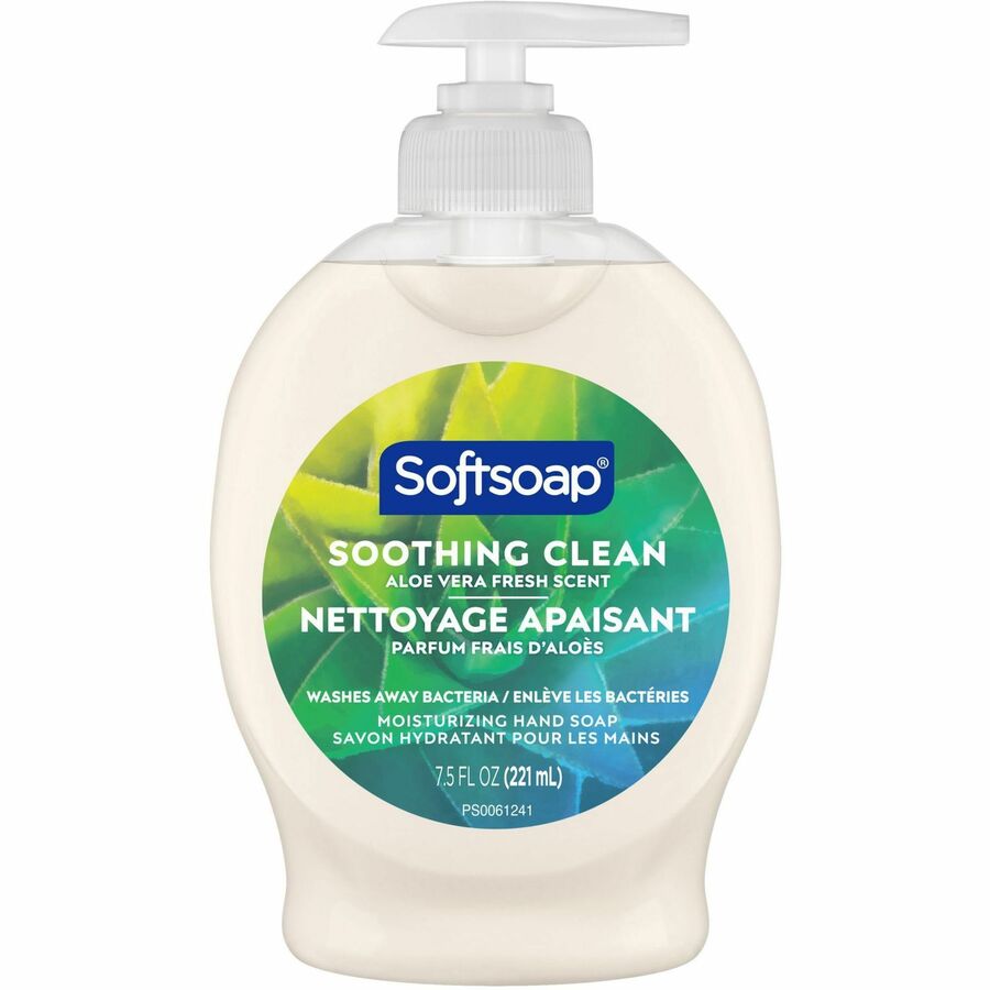 Softsoap Soothing Liquid Hand Soap Pump - Aloe Vera Scent - 7.50 fl oz - Pump Bottle Dispenser - Bacteria Remover, Dirt Remover - Hand, Skin - Moisturizing - Pearl - Rich Lather, Recyclable, Paraben-free, Phthalate-free, pH Balanced, Biodegradable - 1...
