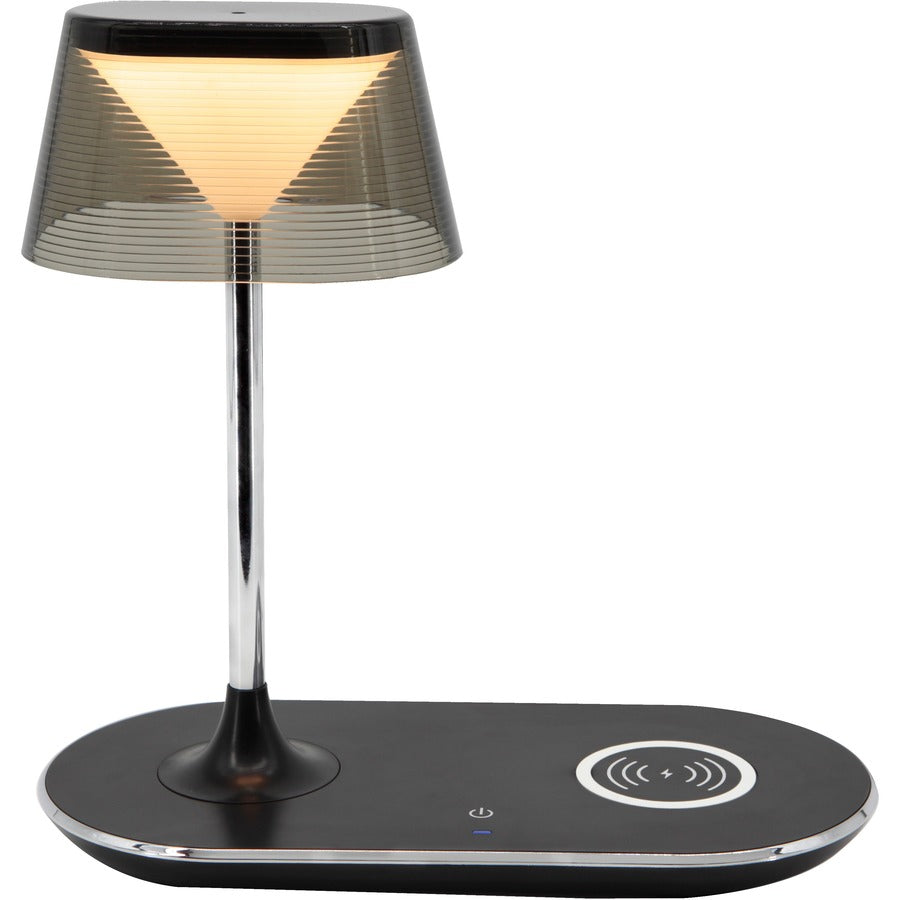 Data Accessories Company MP-328 LED Desk Lamp - Qi Wireless Charging, USB Charging, Dimmable, Touch-activated, Adjustable Brightness - 350 lm Lumens - Metal, Plastic - Desk Mountable - Black - for Desk, Smartphone, Tablet