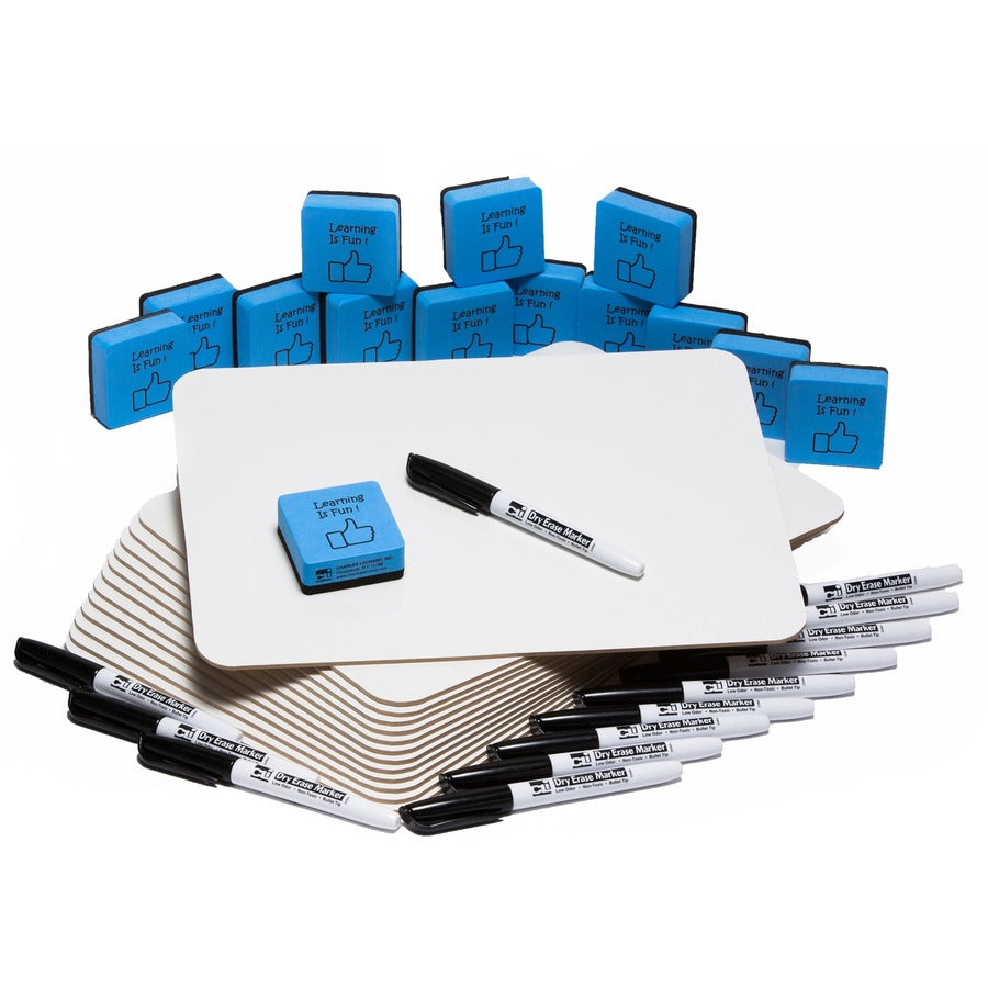 Charles Leonard Lapboard Classpack - 12" (1 ft) Width x 9" (0.8 ft) Height - White Masonite Surface - Lap - 30 / Set