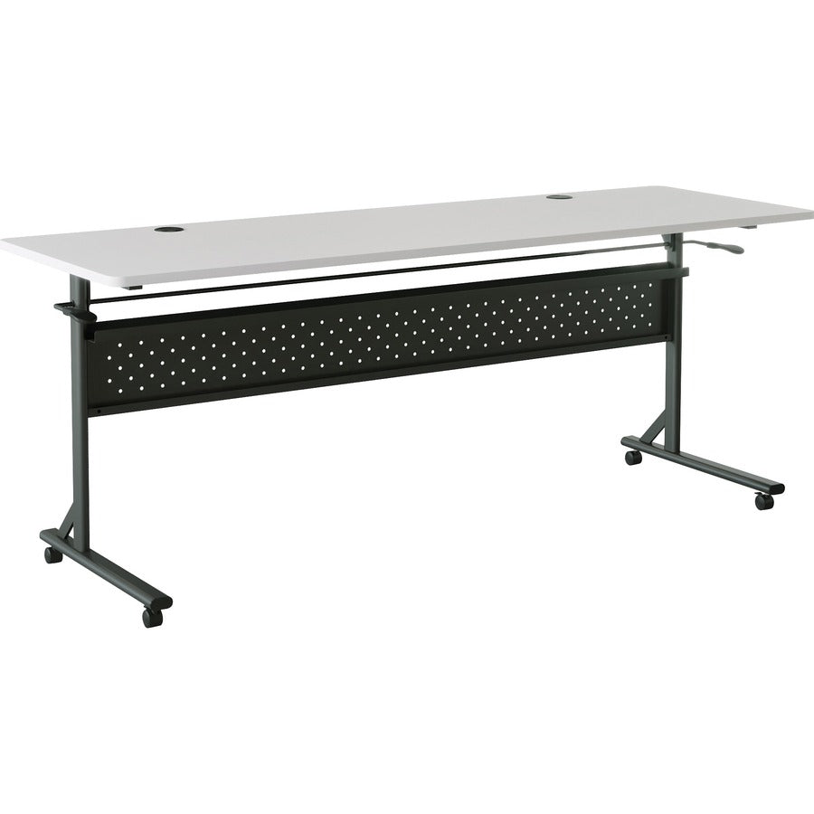 Lorell Shift 2.0 Flip and Nesting Mobile Table - Laminated Rectangle Top - 198 lb Capacity - 72" Table Top Length x 24" Table Top Width x 1" Table Top Thickness - 29.50" Height - Assembly Required - Gray - 1 Each