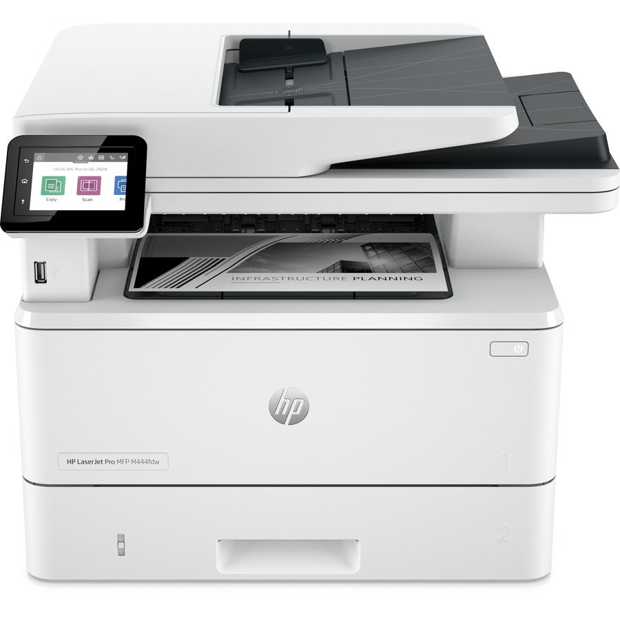 HP LaserJet Pro 4101fdw Wireless Laser Multifunction Printer - Monochrome - White - Copier/Fax/Printer/Scanner - 4800 x 600 dpi Print - Automatic Duplex Print - Up to 80000 Pages Monthly - Color Flatbed Scanner - 1200 dpi Optical Scan - Monochrome Fax...
