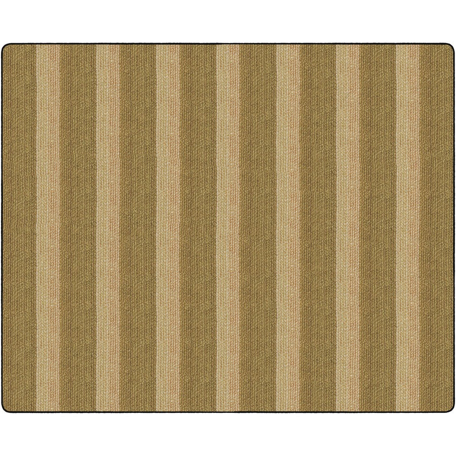 Flagship Carpets Basketweave Stripes Classroom Rug - Floor Rug - 10.60 ft Length x 13.20 ft Width - Rectangle - Natural - Nylon