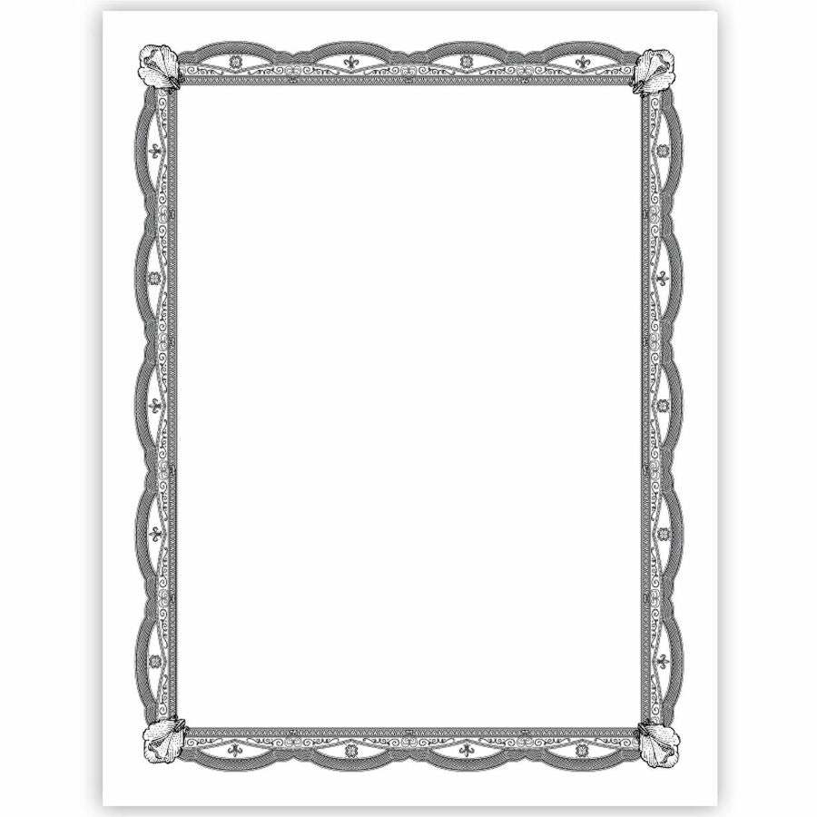 Geographics Silver Foil Award Certificates - 65 lb Basis Weight - 11" Width - Inkjet Compatible - Assorted, Silver - Foil - 15 / Pack