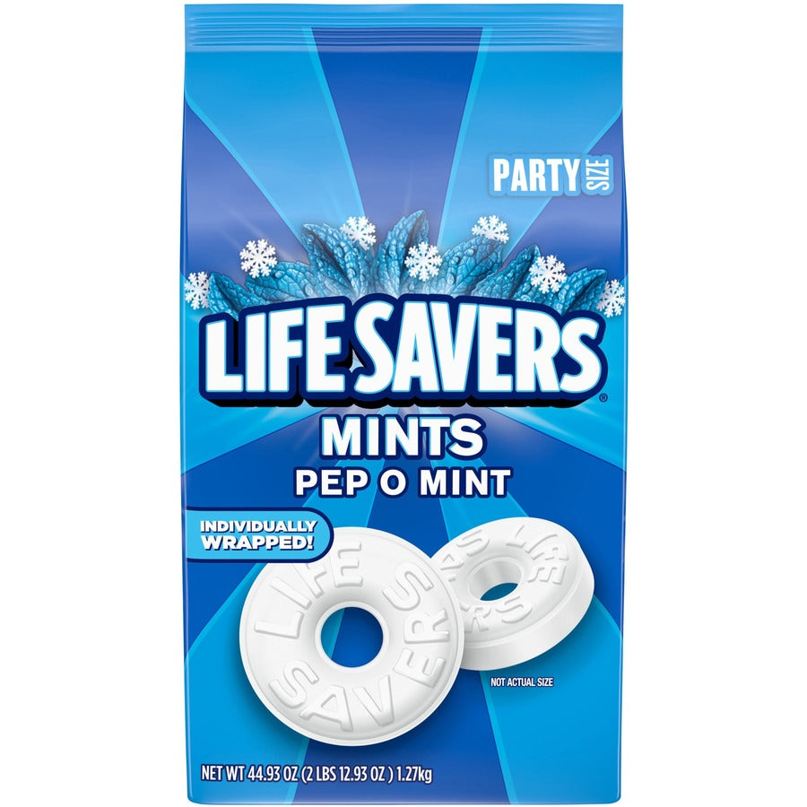 Life Savers Pep O Mint Hard Candy - Peppermint - Individually Wrapped - 2.81 lb - 1 Each