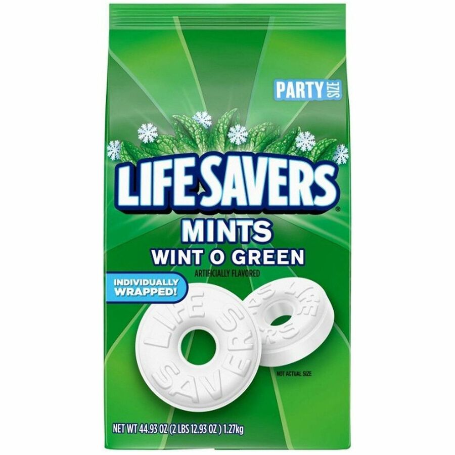 LifeSavers Wint O Green Mints Candy - Wint-O-Green - Individually Wrapped - 2.81 lb - 1 Each
