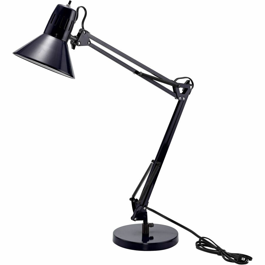 Bostitch Swing Arm Desk Lamp with Weighted Base, Black - LED Bulb - Swivel Arm, Weighted Base, Glare-free Light, Flicker-free, Adjustable Arm, Durable, Flexible Arm, Eco-friendly - Metal - Desk Mountable, Table Top - Black - for Desk, Table, Office, Ho...