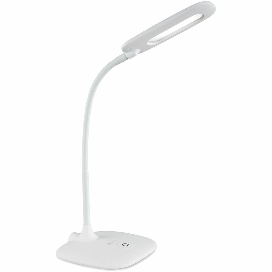 OttLite Flexible Soft Touch LED Desk Lamp - 21.3" Height - LED Bulb - Flexible Neck, Flexible, Adjustable Brightness, Touch-activated - Desk Mountable - White - for Office, Crafting, Table, Dorm Room