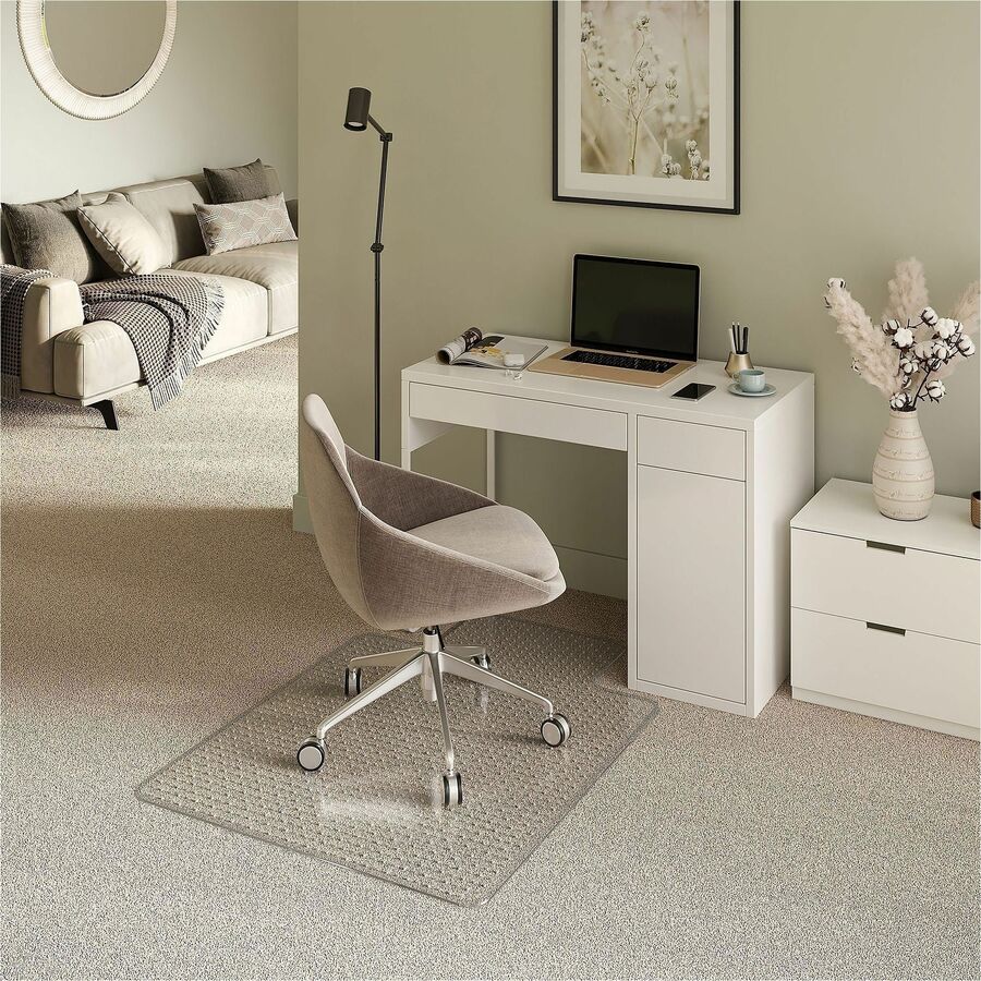 ES ROBBINS Everlife Chairmat w/Lip - Chair, Home, Office, Medium Pile Carpet36" Width x 48" Depth - Lip Size 10" Length x 20" Width - Vinyl - Clear - 1 Each