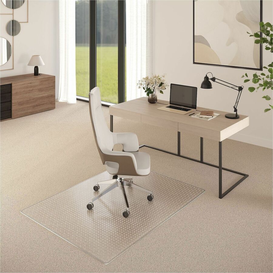 ES ROBBINS Everlife Chairmat - Chair, Home, Office, Medium Pile Carpet - 46" Width x 60" Depth - Rectangular - Vinyl - Clear - 1 Each
