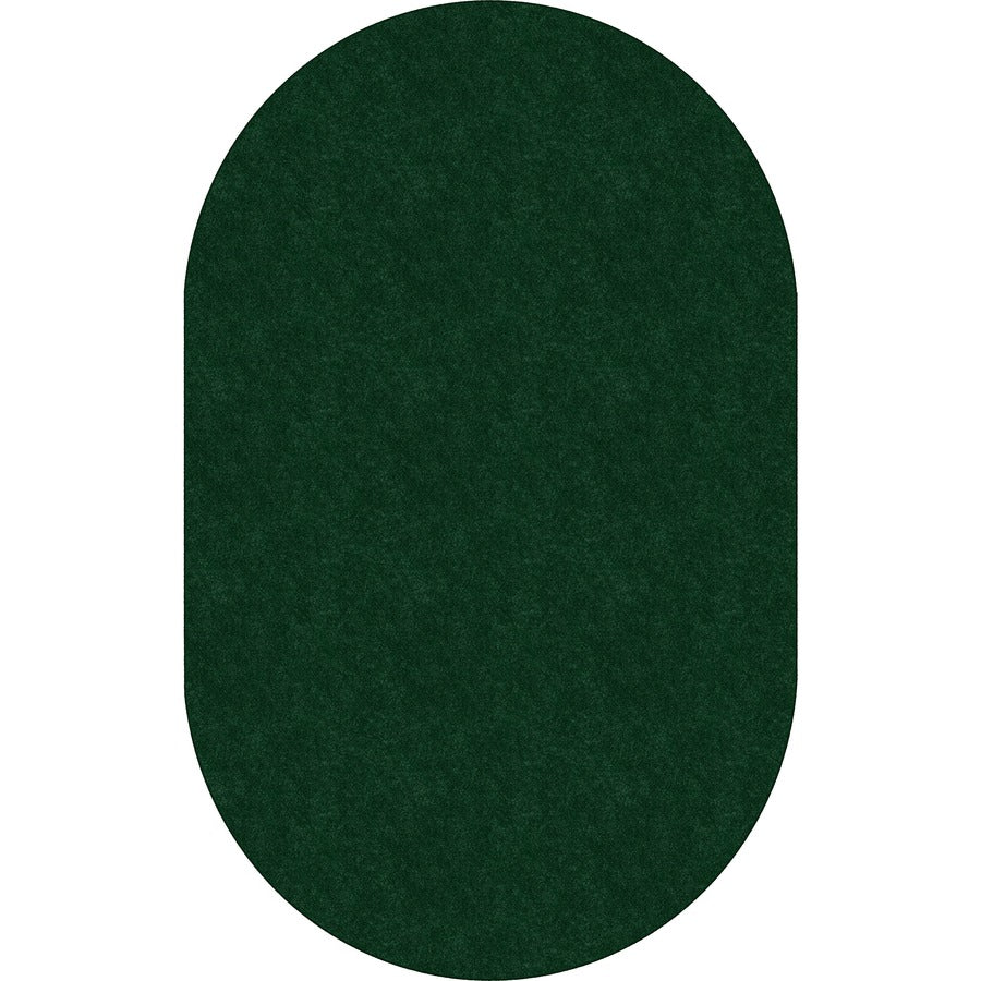 Flagship Carpets Amerisoft Solid Color Rug - 12 ft Length x 90" Width - Oval - Emerald Green - Nylon, Polyester
