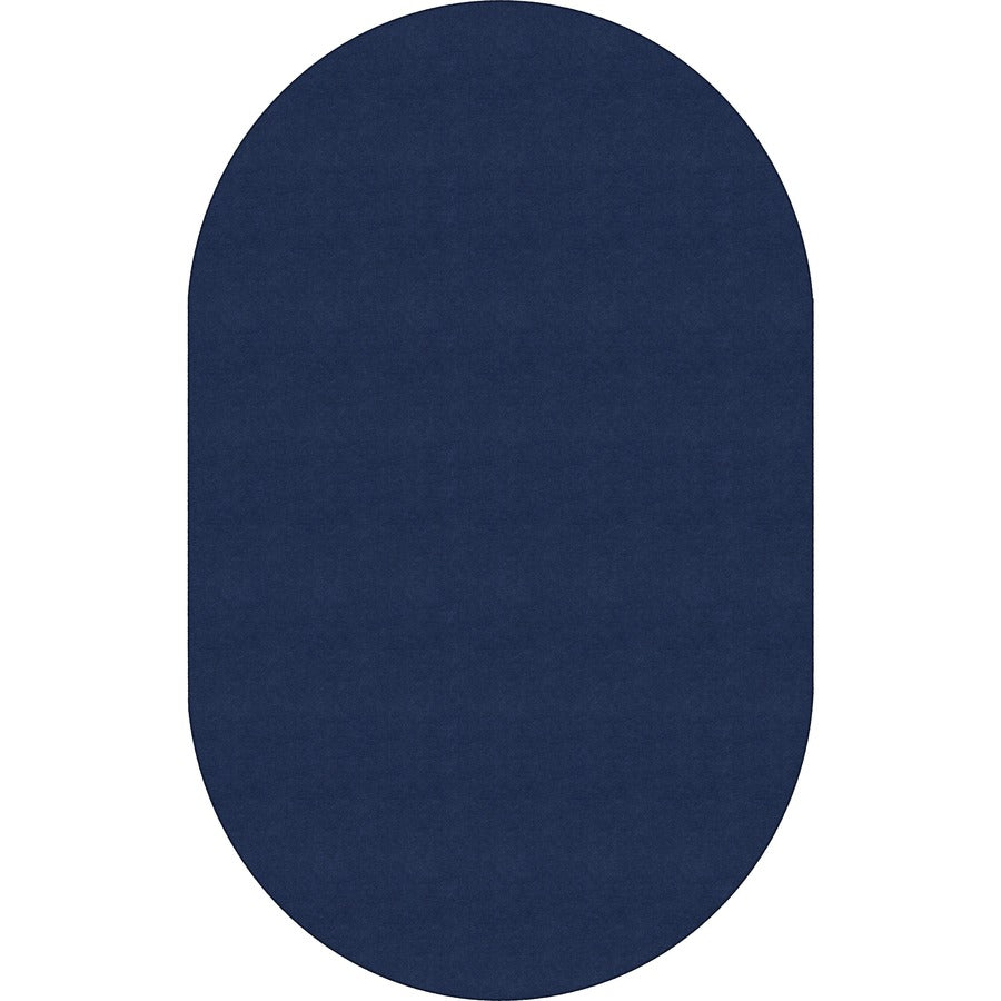 Flagship Carpets Ameristrong Solid Color Rug - Floor Rug - Traditional - 91.20" Length x 12 ft Width - Oval - Navy - Fiber, Nylon