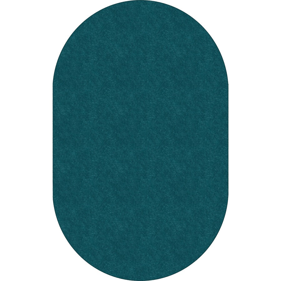 Flagship Carpets Amerisoft Solid Color Rug - 12 ft Length x 90" Width - Oval - Marine Blue - Nylon, Polyester