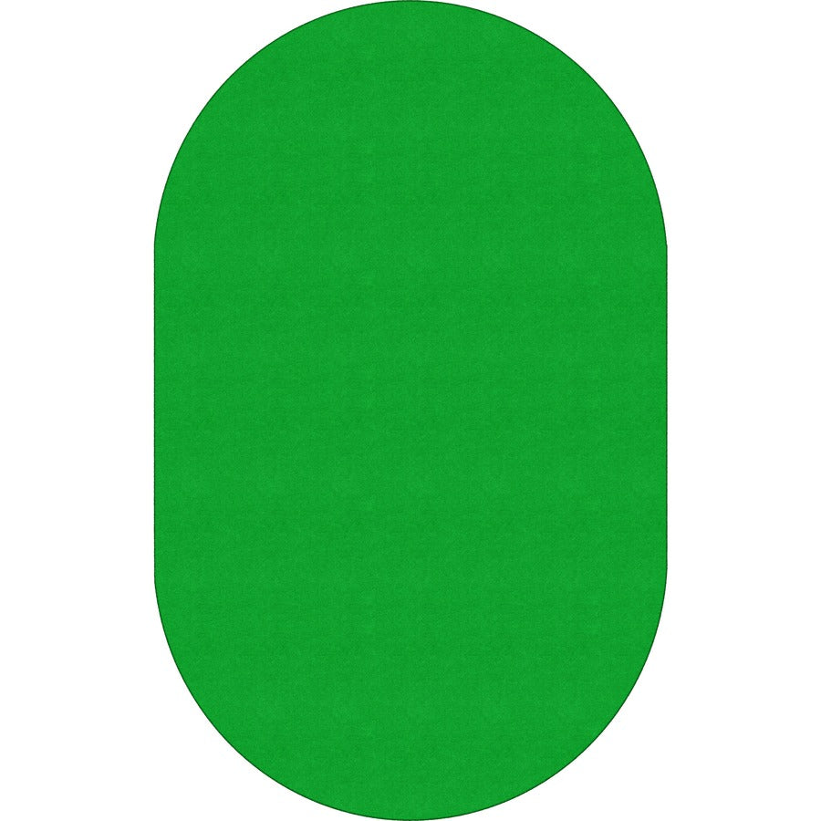 Flagship Carpets Ameristrong Solid Color Rug - Traditional - 91.20" Length x 12 ft Width - Oval - Lime Green - Fiber, Nylon