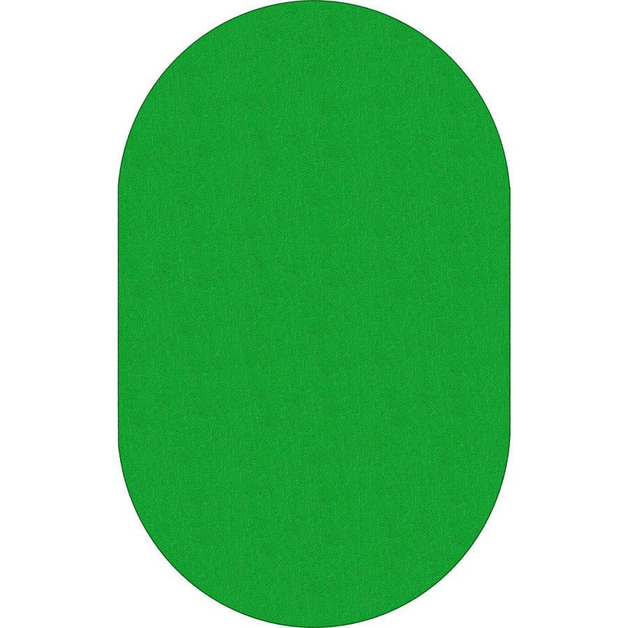 Flagship Carpets Classic Solid Color 12' Oval Rug - Floor Rug - Traditional - 12 ft Length x 90" Width - Oval - Lime Green - Nylon, Yarn