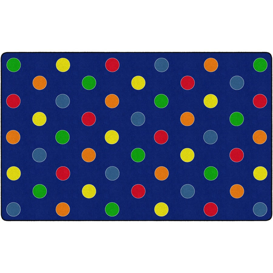 Flagship Carpets Basics Dots Classroom Rug - 91.20" Length x 12 ft Width - Rectangle - Primary - Nylon