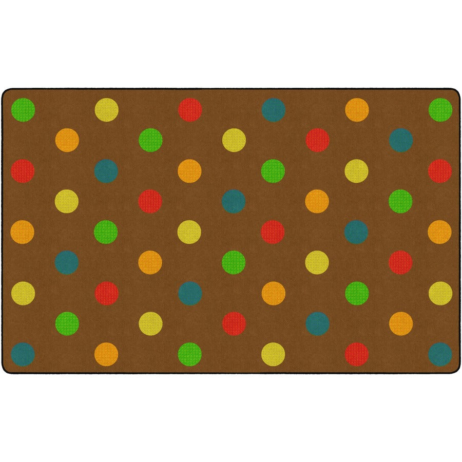 Flagship Carpets Basics Dots Classroom Rug - 91.20" Length x 12 ft Width - Rectangle - Muted - Nylon