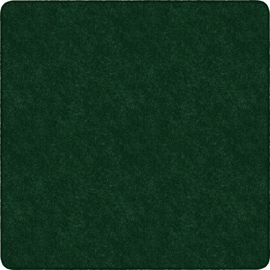 Flagship Carpets Amerisoft Solid Color Rug - 72" Length x 72" Width - Square - Emerald Green - Polyester, Nylon