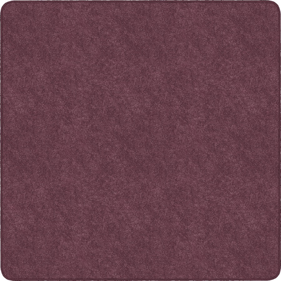 Flagship Carpets Amerisoft Solid Color Rug - 72" Length x 72" Width - Square - Plum - Polyester, Nylon