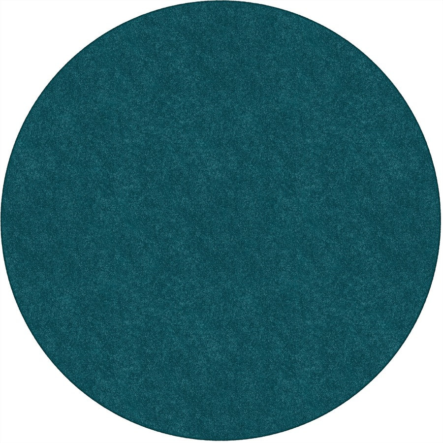 Flagship Carpets Amerisoft Solid Color Rug - 72" Diameter - Round - Marine Blue - Nylon, Polyester