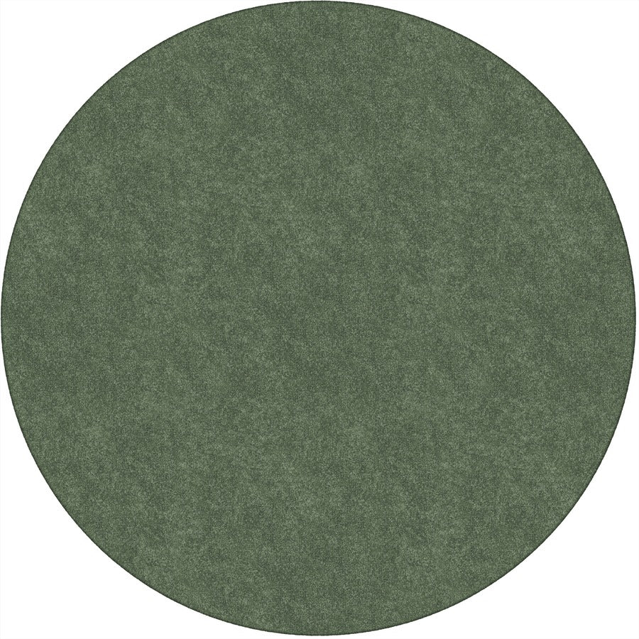 Flagship Carpets Amerisoft Solid Color Rug - 72" Diameter - Round - Sage Green - Nylon, Polyester