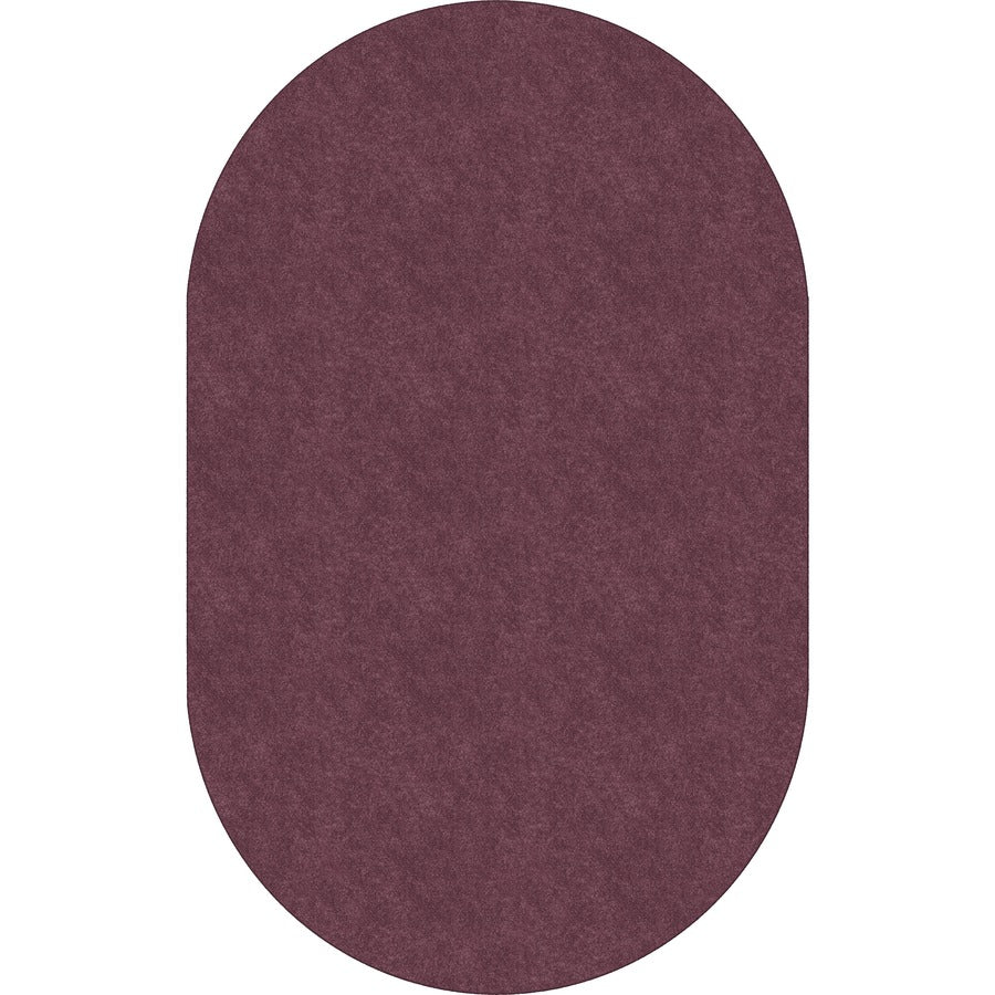 Flagship Carpets Amerisoft Solid Color Rug - 12 ft Length x 90" Width - Oval - Plum - Nylon, Polyester