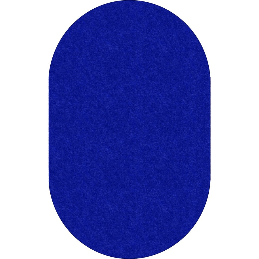 Flagship Carpets Amerisoft Solid Color Rug - 12 ft Length x 90" Width - Oval - Royal Blue - Nylon, Polyester