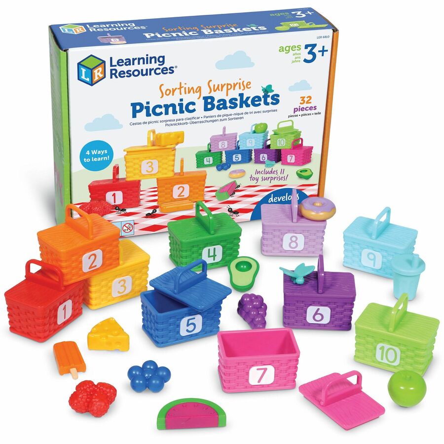 Learning Resources Sorting Surprise Picnic Baskets - Learning Toy - 3-7 Year - 32 Pieces - Multi