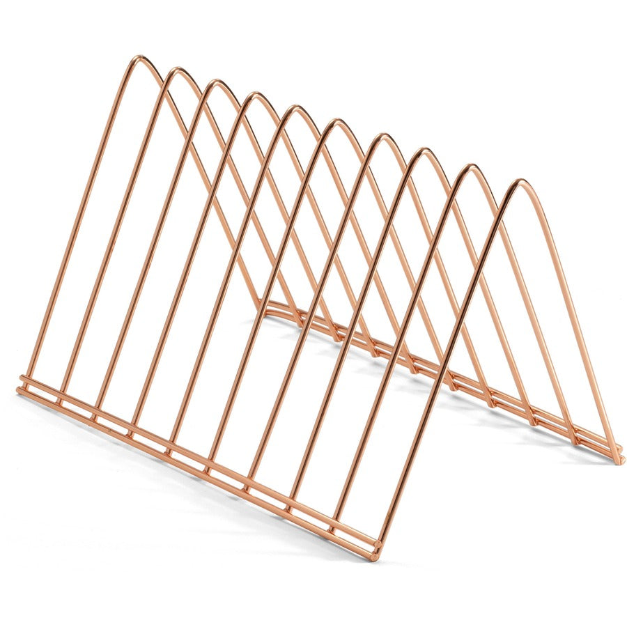 Officemate Triangle Wire Sorter - 7" Height x 7" Width x 11" Depth - Desktop - Sturdy - Rose Gold - Steel Wire - 1 Each