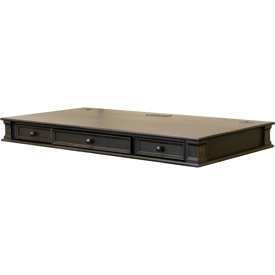 Martin Kingston Sit/Stand Desktop Box 1 of 2 - x 60" Width x 28" Depth - Total Drawer(s): 3 - Material: Wood - Finish: Dark Chocolate, Rub Through - 1 Each