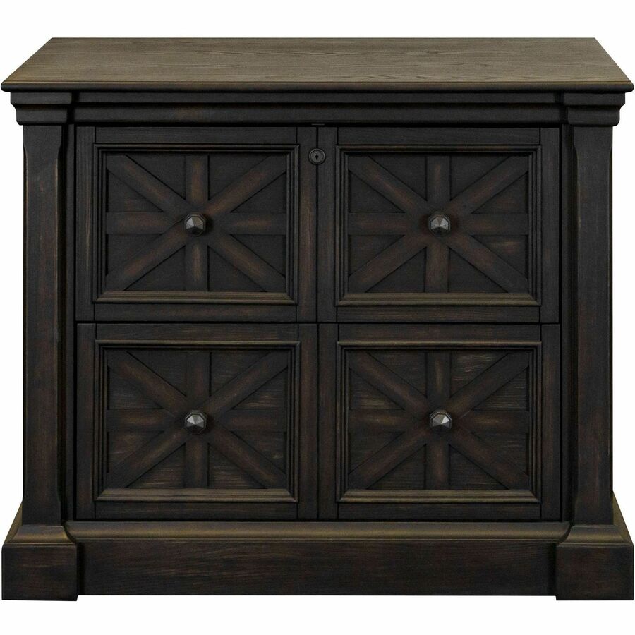 Martin Kingston Office Desking Unit - 30" Height x 36" Width x 21" Depth - Total Drawer(s): 2 - Material: Wood - Finish: Dark Chocolate, Rub Through - 1 Each
