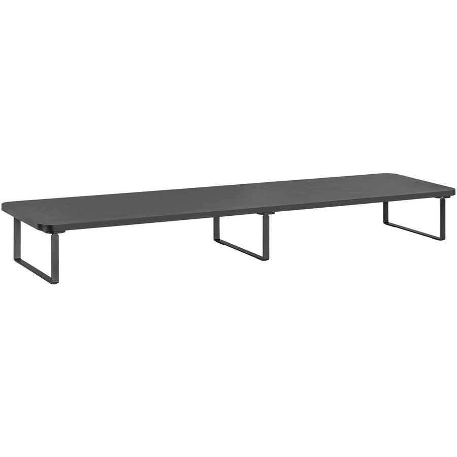 Lorell Quick-Install Monitor Laptop Riser - 4.80" Height x 39.40" Width x 10.20" Depth - Powder Coated - Steel, Particleboard, Silicone - Black