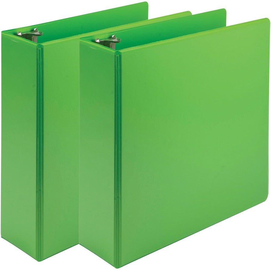 Samsill Earth's Choice Plant-based View Binders - 3" Binder Capacity - Letter - 8 1/2" x 11" Sheet Size - 3 Ring - Fastener: Round Ring - Pocket: 2 - Chipboard, Polypropylene, Plastic - Lime Green - 1.26 lb - Durable, Clear Overlay, Non-glare, PVC-free...