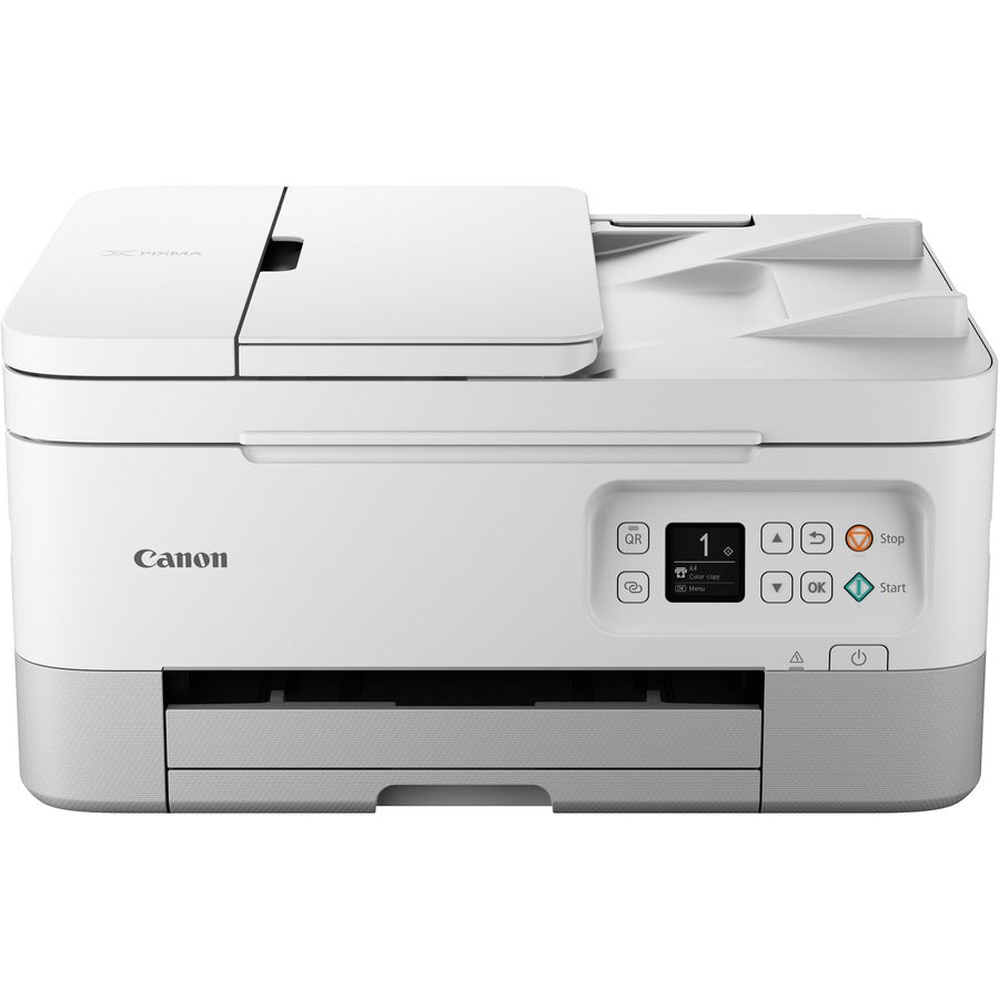 Canon TR7020AWH Wireless Inkjet Multifunction Printer - Color - White - Copier/Printer/Scanner - 4800 x 1200 dpi Print - Automatic Duplex Print - Color Scanner - Wireless LAN - Wireless PictBridge - USB - For Photo Print - 1 Each