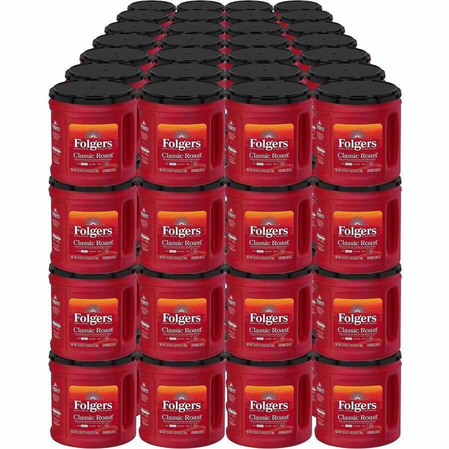 Folgers®, Ground Classic Roast Coffee - Medium - 25.9 oz Per Canister - Ground - Rich Aroma - Kosher - 49 / Pallet
