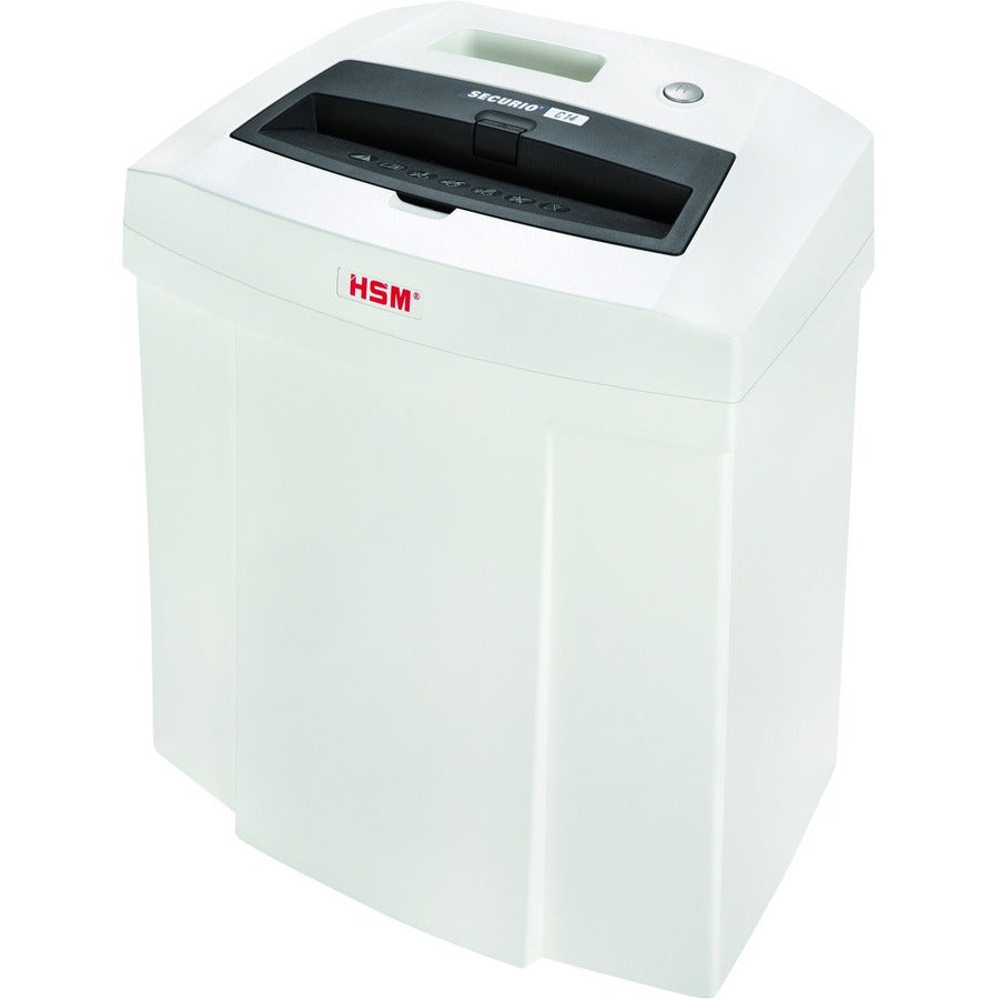 HSM SECURIO C14 - 5/32" x 1" - Particle Cut - 6 Per Pass - for shredding Staples, Paper, Paper Clip, Credit Card - 0.156" x 1" Shred Size - P-4/T-4/E-3/F-1 - 8.86" Throat - 5.30 gal Wastebin Capacity - White