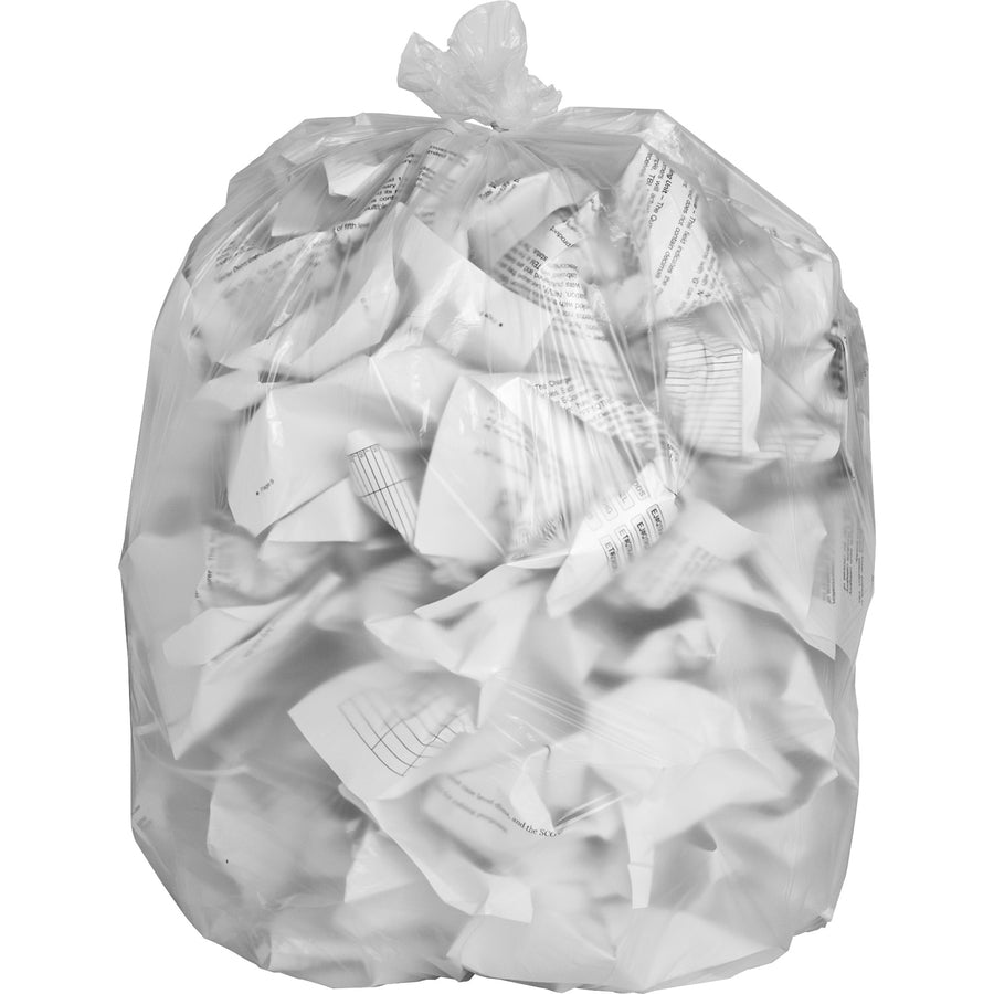 Everyday Genuine Joe High-Density Can Liners - 16 gal Capacity - 32" Length x 24" Width x 0.24 mil (6 Micron) Thickness - High Density - Clear - Resin - Office Waste, Receptacle - 1000 / Carton
