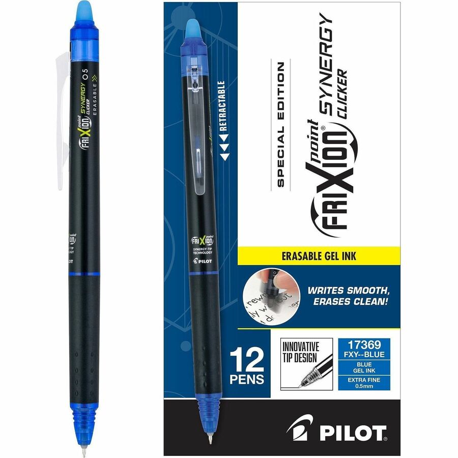 FriXion Erasable Gel Pens - Retractable - Erasable - Blue Ink - Writing, Document - 12 / Dozen
