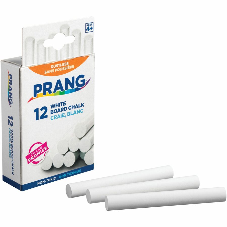 Prang Nontoxic Chalk Sticks - 3.3" Length - White - 12/Box - 2 / Bundle