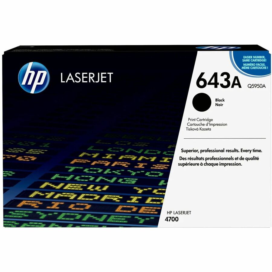HP 643A (Q5950A) Original Laser Toner Cartridge - Single Pack - Black - 1 Each - 11000 Pages Black