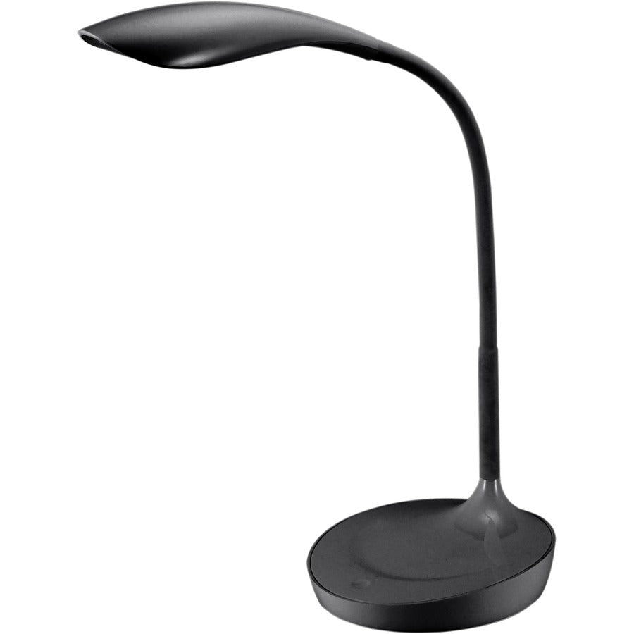 Bostitch Konnect Gooseneck LED Desk Lamp - LED Bulb - Gooseneck, Adjustable Brightness, Touch Sensitive Control Panel, Dimmable, Eco-friendly, Flexible Neck, Glare-free Light, USB Charging, Flicker-free - Desk Mountable - Black - for Desk, Office, Tabl...