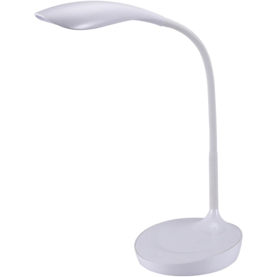 Bostitch Konnect Gooseneck LED Desk Lamp - LED Bulb - Dimmable, Gooseneck, Touch Sensitive Control Panel, Adjustable Brightness, Flexible, Flicker-free, Glare-free Light, Eco-friendly, USB Charging - Desk Mountable - White - for Office, Smartphone, Sma...