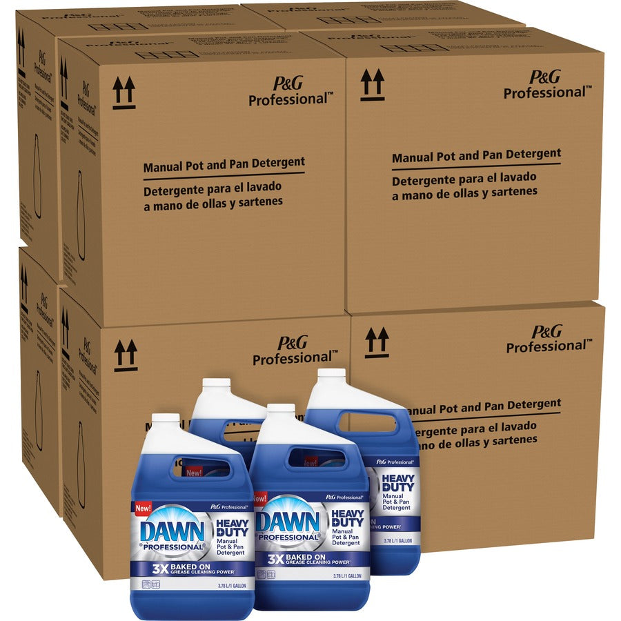 Dawn Manual Pot/Pan Detergent - 128 fl oz (4 quart) - Heavy Duty - Blue - 48 / Pallet