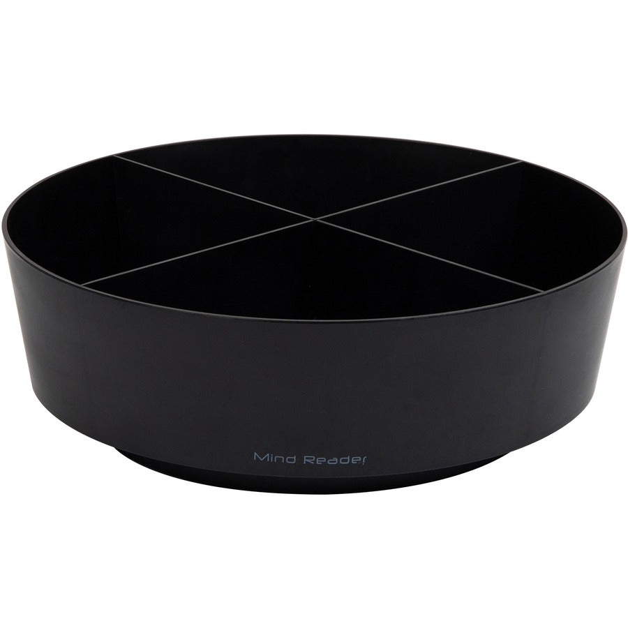 Mind Reader 4-Compartment Snack Carousel Organizer - 4 Compartment(s) - Rotate, Lightweight - Black - 1 Each